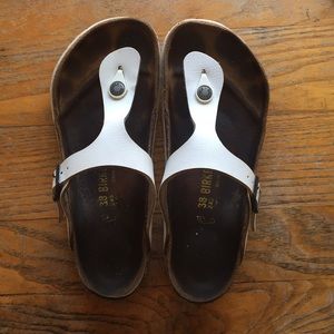 White Gizeh Birkenstocks
